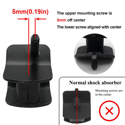 Heavy Duty Rubber Anti Vibration Mounts Badass Shock Absorbing Feet for Generators showing 5mm offset screw alignment detail.