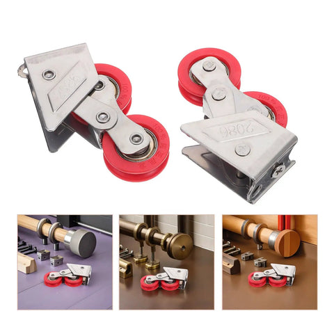 Pro Grade Heavy Duty Sliding Door And Window Track Rollers With Premium Double Wheel Pulley Bearing Kit Weather Resistant Stainless Steel 2 Pack