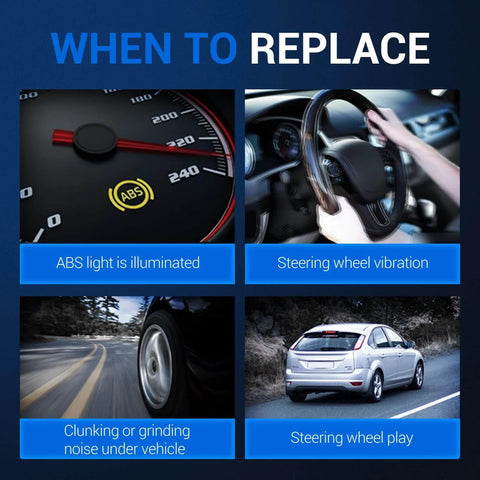 Signs for replacement: ABS light on, steering wheel vibration, noise under vehicle, steering wheel play with 513179 Wheel Hub Bearing Assembly