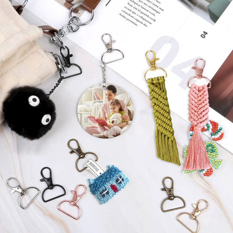 Rock Solid Swivel Hook Clips 80 Piece Assorted Kit D Ring Clasps For Keychains Lanyards No Sweat Purse Hardware with various clips.