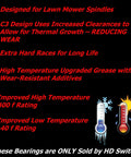 Premium C3 Deck Spindle Bearings Six Pack Run Super Slick And Stay Cool Under Pressure Packed With Thick Synthetic Grease technical details