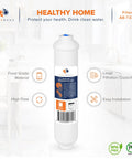 Slick Inline Activated Carbon Water Filter For Refrigerator And Icemaker With Quick Connect Fit, food grade post membrane inline filter.