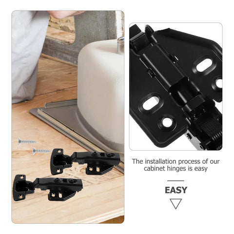 Full Overlay Cabinet Door Hinges With Self Closing Soft Close 2 Pack Metal Cabinet Hinges for Kitchen and Furniture Doors in installation process