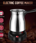 Multi Purpose Electric Coffee Pot Kettle 600 Milliliter With Even Heating For Coffee Tea And Milk Stainless Steel