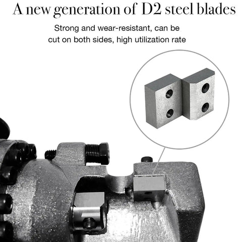 D2 steel blades on Automatic Hydraulic Rebar Cutter With Electric Steel Rope Cutting Tool 4-20mm Range