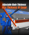 48 Inch Manual Pan And Box Brake For Sheet Metal, 16 Gauge Mild Steel Capacity, adjustable blade thickness feature