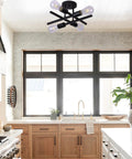 Dope Black Semi Flush Mount Ceiling Light Fixture 2 Pack Modern 4 Light Sputnik Chandelier in kitchen interior