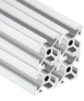 Straight Up Pro Grade Four Pack 1010 Aluminum Extrusion Profile Bars 1 X 1 Inch Square Stock 18 Inches Long 6063 T6 Alloy stacked with a sleek silver finish.