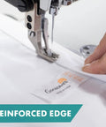 Close-up of sewing the reinforced edge on a 8x10 Ft Waterproof Sun Shade Sail Rectangle Canopy for Patio