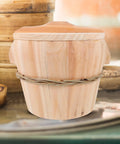 Handmade Wooden Rice Steamer Bucket with tight fitting lid, heavy duty base, and heat safe handles for daily meal prep.
