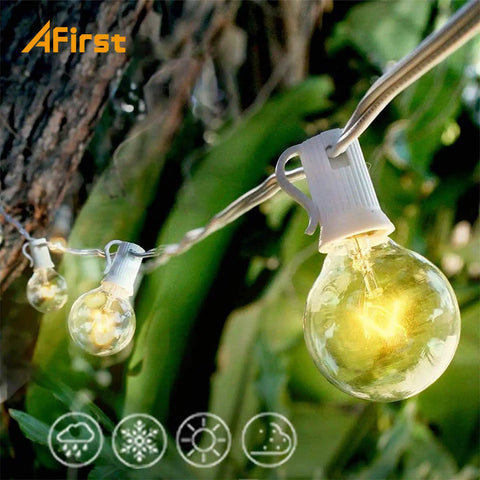 Outdoor String Lights 100Ft With 105 Globe Bulbs Waterproof IP44 Edison G40 Bulbs For Backyard Parties And Weddings Patio Decor