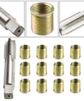 M14x1.25 Thread Repair Kit For Ford Modular Engines With Stainless Steel Inserts And Tap Helicoil Style Fixer Set To Repair Stripped Spark Threads In Cylinder Heads And Save Expensive Replacements., tap and 12 inserts