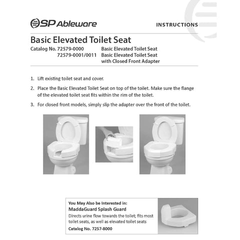 Installation guide for Three Inch Booster Elevated Toilet Seat Riser For Seniors And Disabled, Easy Install, white color
