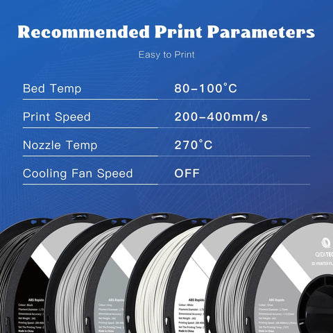 Top Grade White Abs Filament Crushes High Speed 3D Prints Smooth As Butter With A Full One Kilogram Spool recommended print parameters.