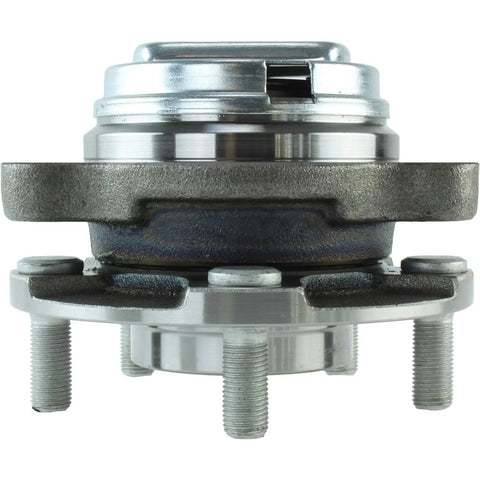 Heavy Duty Front Wheel Bearing And Hub Assembly For Infiniti EX35 2008 To 2012 showing metal design with bolt holes and durable finish.