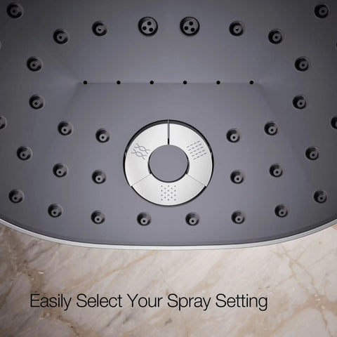 Spray setting button on Statement Three Function Showerhead With Katalyst Air Induction For Big Drops And Power, 1.75 GPM