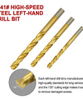 Image of high-speed steel left-hand drill bits from the 14 Piece Screw Extractor Set With Left Hand Drill Bits And Bolt Extractors.