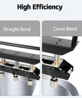Three Station Edge Roller Bender for Sheet Metal showing straight and curve bend capabilities