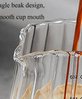 Double Scale Glass Measuring Cup With Wooden Handle For Coffee And Espresso, Milk Frother, V-Shaped Glass Cup, Borosilicate Heat Resistant
