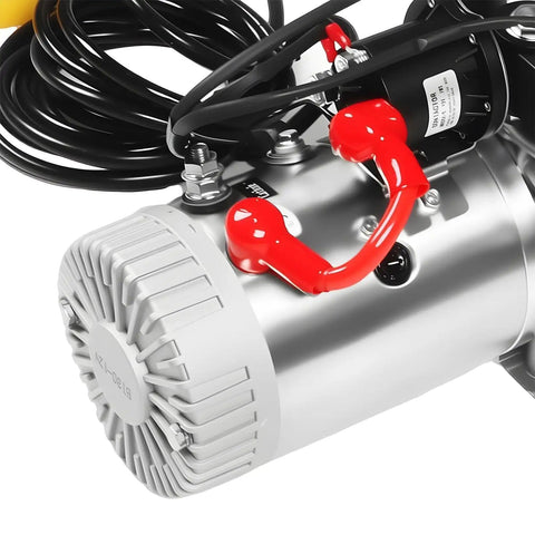 12V DC Double Acting Hydraulic Pump Power Unit With 6 Quart Tank For Lifting And Lowering Dump Trailers And Trucks close-up view