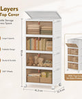 Heavy Duty 28 Quart Stackable Storage Totes With Roll Along Wheels Premium Plastic Home Stash Organizer Featuring Locking Casters And Smooth Magnetic Door For Slick Space Organization, showcasing four-layer storage with transparent lids.