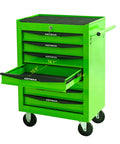 21 Inch Lockable Freestanding Storage Cabinet Rolling Utility Tool Chest Heavy Duty Garage Organizer With Reliable Wheel Brake Casters And Smooth Ball Bearing Drawer Slides Tough Green Finish, featuring open drawer.