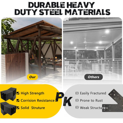 Heavy Duty Built Tough 3 Way 30 Degree Pergola Brackets L Shaped Right Angle Corner Brackets For 4x4 Wood Beams Actual 3.5x3.5 Indoor Outdoor Diy Slant Brackets For Pavilion Gazebo Porch Deck Cabin Pack Of 4