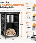 Fire Pit Storage Station For Solo Stove And Other Fire Pits With Heavy Duty Steel Frame And Waterproof Cover Wood Storage