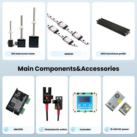 40mm Wide Linear Guide Rail Module Nema 17 Stepper Motor 0.02mm Ultra Precision components including motors and sensors.