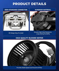 High Output AC Blower Motor With Slick Velocity Fan Assembly For Chevy Silverado 1500 2500Hd 3500Hd And Gmc Sierra 1500 2500Hd 2019 To 2024 showing OEM connector and durable fan material.