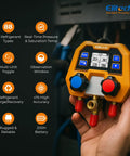 Digital Manifold Gauge For HVAC And Refrigeration Systems With 3 Ports LCD Display And Temperature And Pressure Readouts handheld
