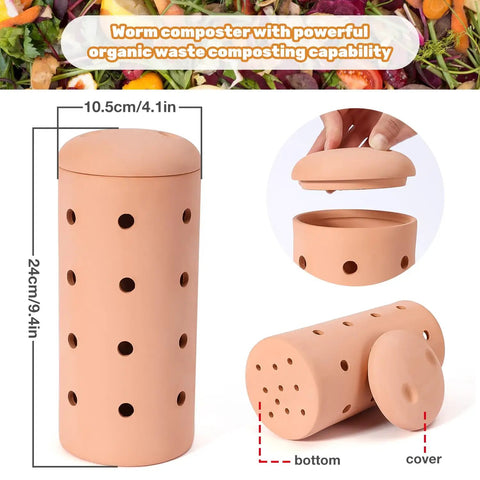 Underground Worm Composting Bin 10 Inch For Outdoors Easy To Use For Beginners Inground Worm Composter For Kitchen Waste