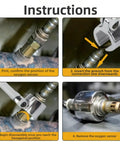 Heavy Duty 22 Mm Socket Wrench With Smooth 180 Degree Swivel Head For Tight Spots demonstrating disassembly of an oxygen sensor.