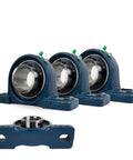 Heavy Duty UCP207 Pillow Block Bearing 4 Pack 1-1/4 Inch Bore cast iron two bolt flange mount with set screw.