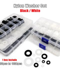 Plastic Flat Washer Assortment Kit M2 To M10 With Nylon Spacers And Gaskets In Black And White Four Thousand Four Hundred Seventy Five Pieces For Quick Fix And Handy DIY Projects in storage cases