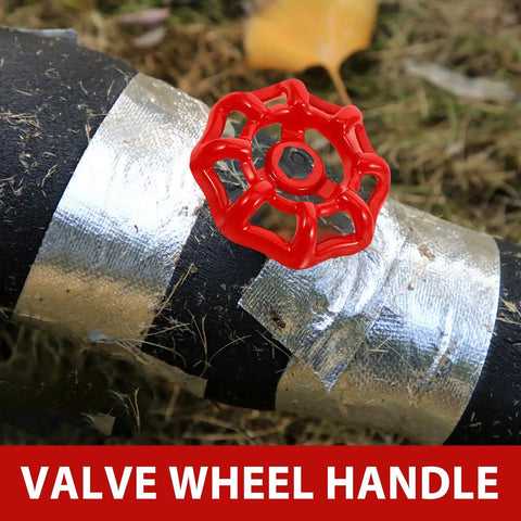 Five Pack Handwheel Replacement Kit For Half Inch Metal Gate Valve Handle With Red Spigot Wheel on outdoor hose pipe