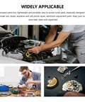 Mechanic working on car engine, man repairing electronics, close-up of watch mechanism, promoting versatile tool usage.