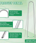 Diagram showing Heavy Duty 12 Inch 8 Gauge Galvanized Landscape Staples, U Shaped Ground Cover Stakes, Pack Of 25 features