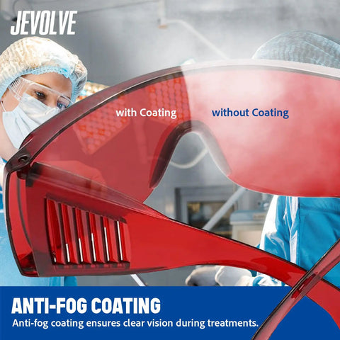 Premium Pro Grade Dental Laser Safety Goggles Blocking UV And Led Rays with anti-fog coating for clear vision.