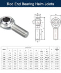 Built Tough Heavy Duty Rod End Bearings And Heim Joints Featuring 5/8 Inch Bore With Right Hand Male Threads And Solid Jam Nuts for steering.