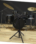 Knockout Adjustable Portable Drum Rack And Dope Heavy Duty Practice Pad Stand With Solid Alloy Snare Support For Top Shelf Live Gear And Smooth Home Beat Making Sessions In Matte Black with adjustable height