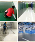 Self Leveling Tools Kit With 10 Inch Spiked Roller And 62 Inch Extension Pole For Epoxy Flooring And Concrete Prep being used