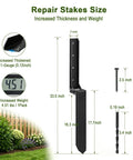 Heavy Duty Fence Post Repair Kit With Rock Solid H Shaped Steel Extenders And Dead Simple Ground Spike Anchors To Keep Your Outdoor Boundary Posts Upright size and thickness details