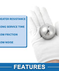 Top Tier 42Mm G16 Precision Steel Ball Bearing Heavy Duty Wheel held in gloved hand, showcasing polished silver surface.