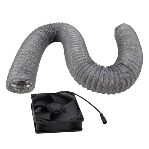 No Sweat Setup With This 5 Inch Adjustable Exhaust Fan Featuring An Activated Carbon Filter And 2m Flexible Hose for fume extraction.
