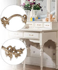 Premium Zinc Alloy Antique Silver Cabinet Pulls for Kitchen Drawers and Cupboards 10 Pack 2.5 Inch Center Spacing close-up on ornate handle design.