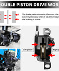 Beefy Hydraulic Disc Brake Set For Mountain Bikes, 2 Piston, Front 800mm And Rear 1550mm mechanism close-up