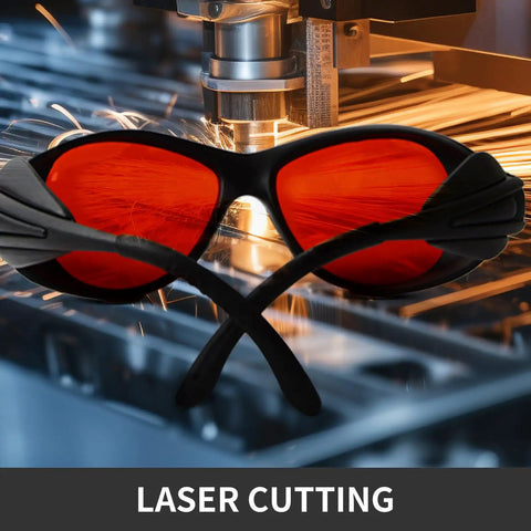 Bottom Line True Pro Level Laser Eye Protection With These Straight Fire Od6 Plus Safety Glasses shielding 405 nm to 532 nm rays during laser cutting.