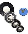 Heavy Duty Bearing And Seal Rebuild Kit For Front Load Washers with black seal and metal ball bearings for repair.