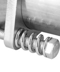 Close-up of Hella Solid Stainless Steel Flange Repair Pipe Kit With Spring Screw, showing spring and nut detail.